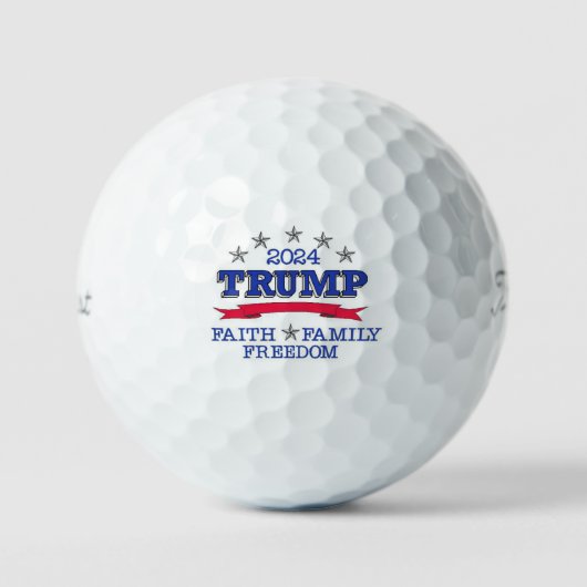 Trump 2024 Faith Family Freedom Golfballen (Voorkant)