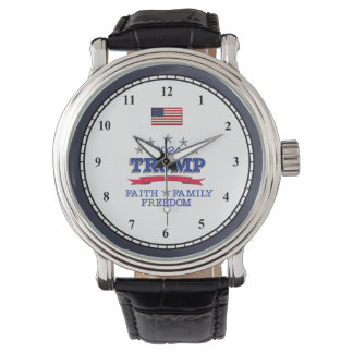Trump 2024 Faith Family Freedom Horloge