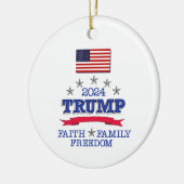 Trump 2024 Faith Family Freedom Keramisch Ornament (Links)
