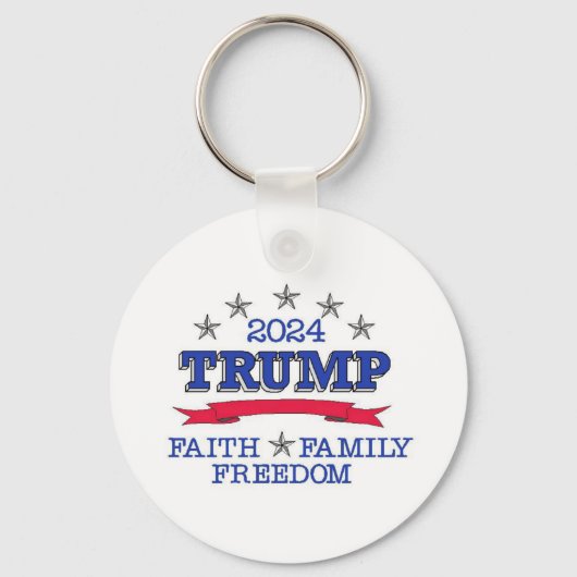 Trump 2024 Faith Family Freedom Sleutelhanger (Voorkant)