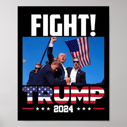 Trump 2024 Fight Fist Rally Trump Rally 2024 Ameri Poster (Voorkant)