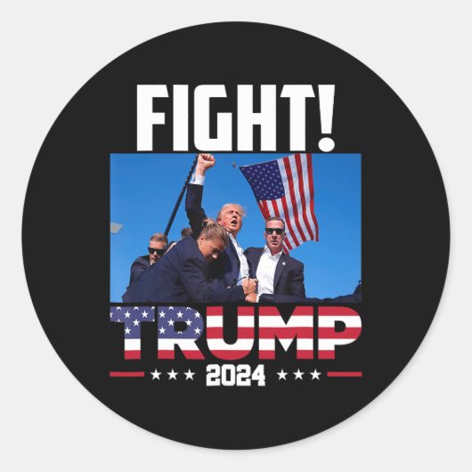 Trump 2024 Fight Fist Rally Trump Rally 2024 Ameri Ronde Sticker (Voorkant)