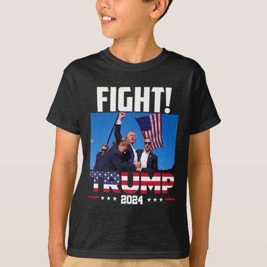 Trump 2024 Fight Fist Rally Trump Rally 2024 Ameri T-shirt (Voorkant)
