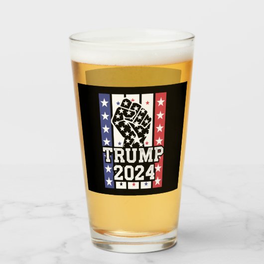 Trump 2024 Fist Outlaw Hillbilly J.D.Vance 2024 Glas (Voorkant gevuld)