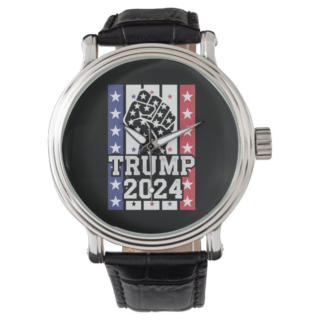 Trump 2024 Fist Outlaw Hillbilly J.D.Vance 2024 Horloge (Voorkant)