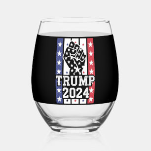 Trump 2024 Fist Outlaw Hillbilly J.D.Vance 2024 Wijnglas Zonder Voet