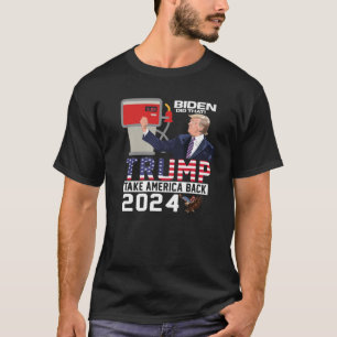 Trump 2024 Flag Anti Joe Biden Mean Tweets Gas T-shirt