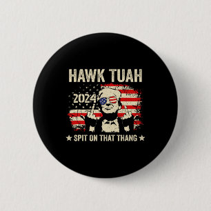 Trump 2024 Flag Funny Hawk Tush Middelvinger 24 V Ronde Button 5,7 Cm