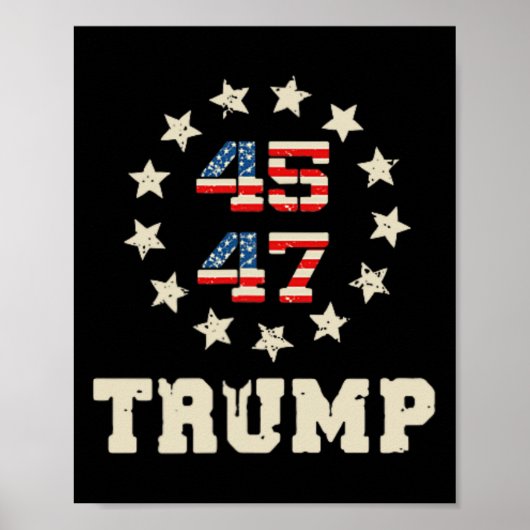 Trump 2024 Flag (op de rug) Take America Back Trum Poster (Voorkant)