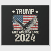 Trump 2024 flag take America back men women Trump Cadeaupapier (Vlak)