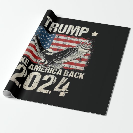 Trump 2024 flag take America back men women Trump Cadeaupapier (Uitgerold)