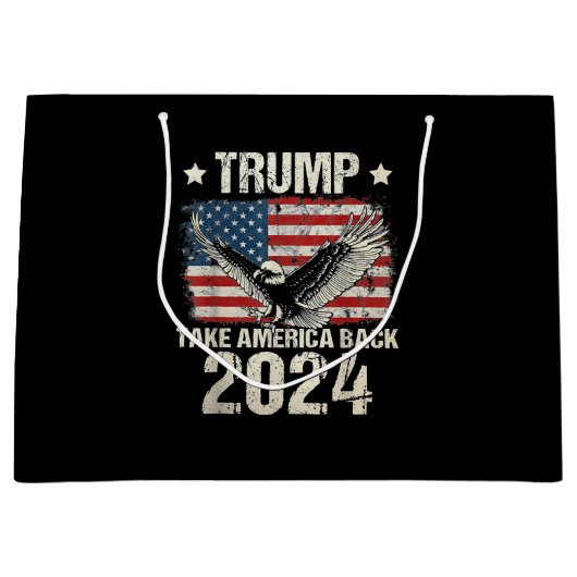Trump 2024 flag take America back men women Trump Groot Cadeauzakje (Voorkant)