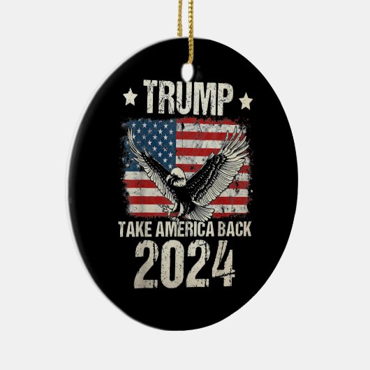 Trump 2024 flag take America back men women Trump Keramisch Ornament (Rechts)