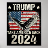 Trump 2024 flag take America back men women Trump Poster (Voorkant)