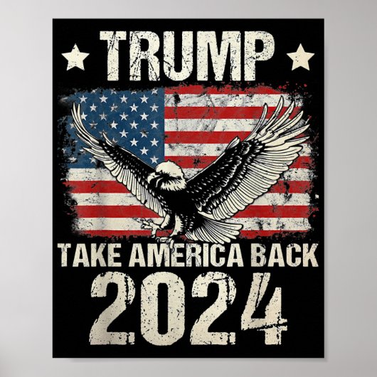 Trump 2024 flag take America back men women Trump Poster (Voorkant)