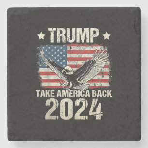 Trump 2024 flag take America back men women Trump Stenen Onderzetter