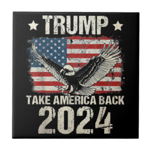 Trump 2024 flag take America back men women Trump Tegeltje