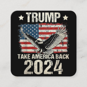 Trump 2024 flag take America back men women Trump Vierkante Visitekaartje