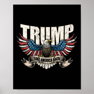 Trump 2024 Flag Take America Byck Mannen Vrouwen D Poster