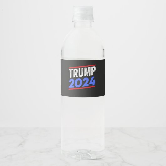Trump 2024 for President Donald Jr. Maga Election Waterfles Etiket (Voorkant)