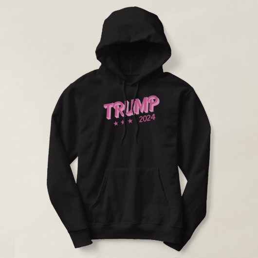 Trump 2024 Funny Donald Trump Pink Bubble Letters Hoodie (Design voorkant)