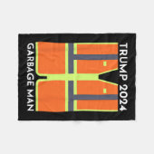 Trump 2024 Garbage Man Funny Garbage Patriots Supp Fleece Deken (Voorkant (Horizontaal))