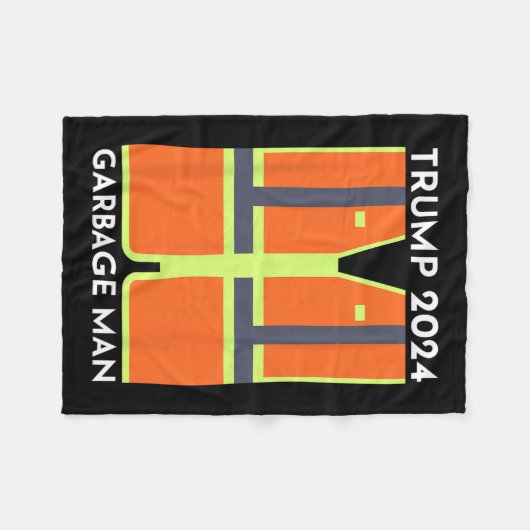 Trump 2024 Garbage Man Funny Garbage Patriots Supp Fleece Deken (Voorkant (Horizontaal))