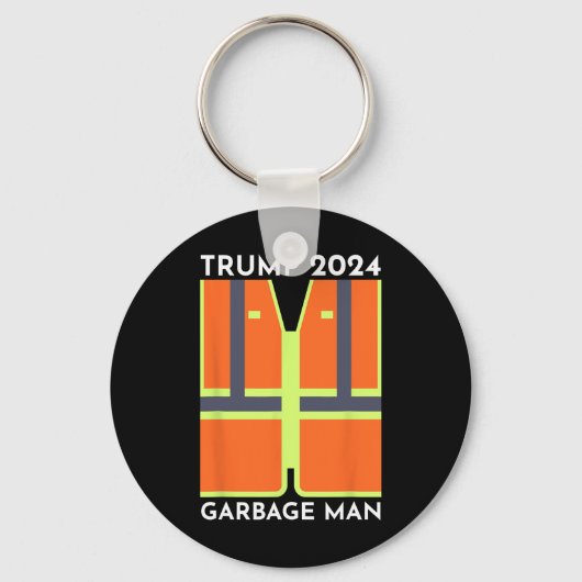 Trump 2024 Garbage Man Funny Garbage Patriots Supp Sleutelhanger (Voorkant)