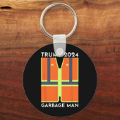 Trump 2024 Garbage Man Funny Garbage Patriots Supp Sleutelhanger (Voorkant)