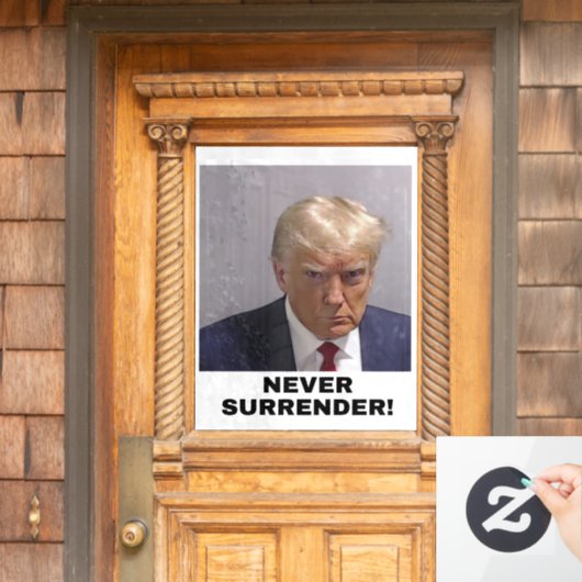 Trump 2024 geeft zich nooit over raamsticker (Huis Deur)