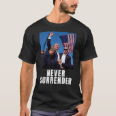 Trump 2024 geeft zich nooit over t-shirt (Voorkant)