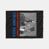 Trump 2024 gevecht Donald Trump Fist Pum Fleece Deken (Voorkant (Horizontaal))