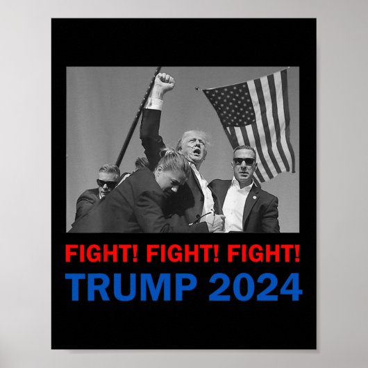 Trump 2024 gevecht Donald Trump Fist Pum Poster (Voorkant)