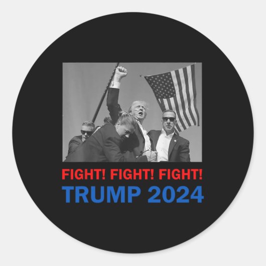 Trump 2024 gevecht Donald Trump Fist Pum Ronde Sticker (Voorkant)