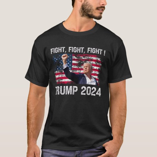 Trump 2024 gevecht - Trump President 2024 T-shirt (Voorkant)