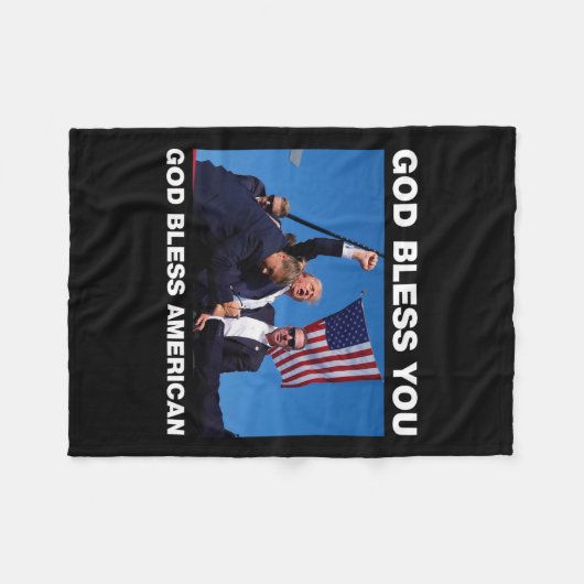 Trump 2024 God zegene u - God zegene Amerika Fleece Deken (Voorkant (Horizontaal))