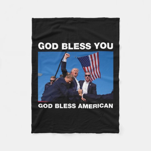 Trump 2024 God zegene u - God zegene Amerika Fleece Deken (Voorkant)