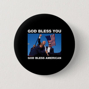 Trump 2024 God zegene u - God zegene Amerika Ronde Button 5,7 Cm