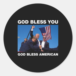 Trump 2024 God zegene u - God zegene Amerika Ronde Sticker