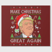 Trump 2024 Grappig Maak Kerstmis weer groot Lelijk Cadeaupapier (Vlak)