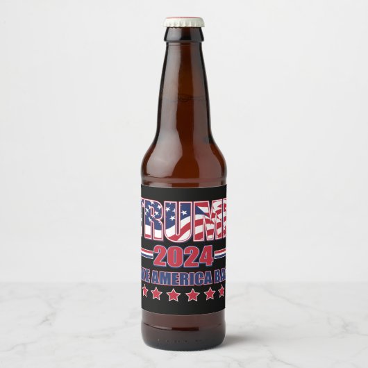Trump 2024 Haal Amerika terug Bier Etiket (Voorkant)