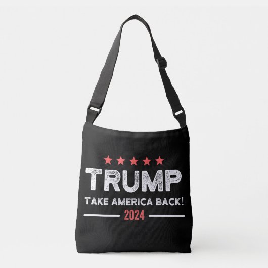 Trump 2024 Haal Amerika terug Crossbody Tas (Voorkant)