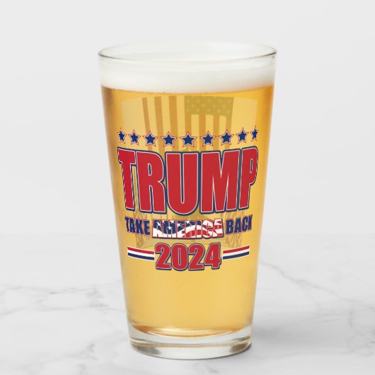 Trump 2024 Haal Amerika terug Glas (Voorkant gevuld)