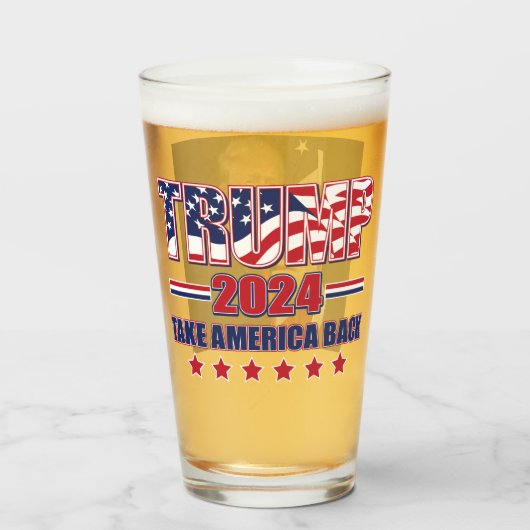 Trump 2024 Haal Amerika terug Glas (Voorkant gevuld)