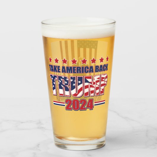 Trump 2024 Haal Amerika terug Glas (Voorkant gevuld)