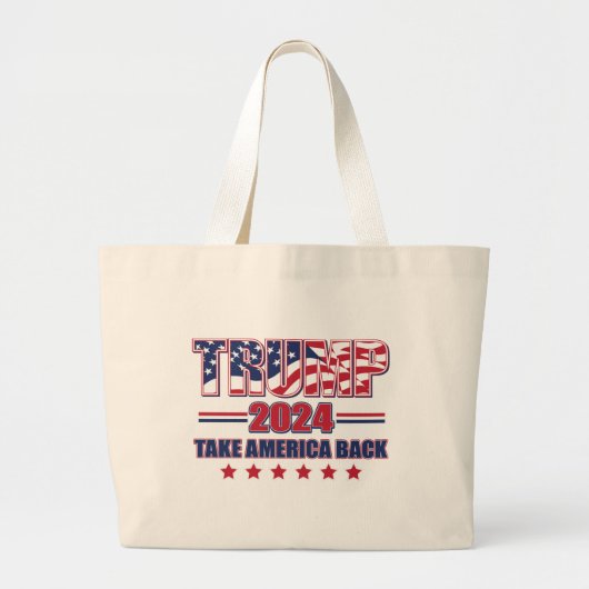 Trump 2024 Haal Amerika terug Grote Tote Bag (Voorkant)