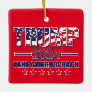 Trump 2024 Haal Amerika terug Keramisch Ornament
