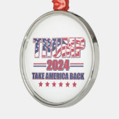 Trump 2024 Haal Amerika terug Metalen Ornament (Links)
