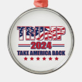 Trump 2024 Haal Amerika terug Metalen Ornament (Voorkant)