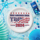 Trump 2024 Haal Amerika terug Papieren Bordje (Feest)